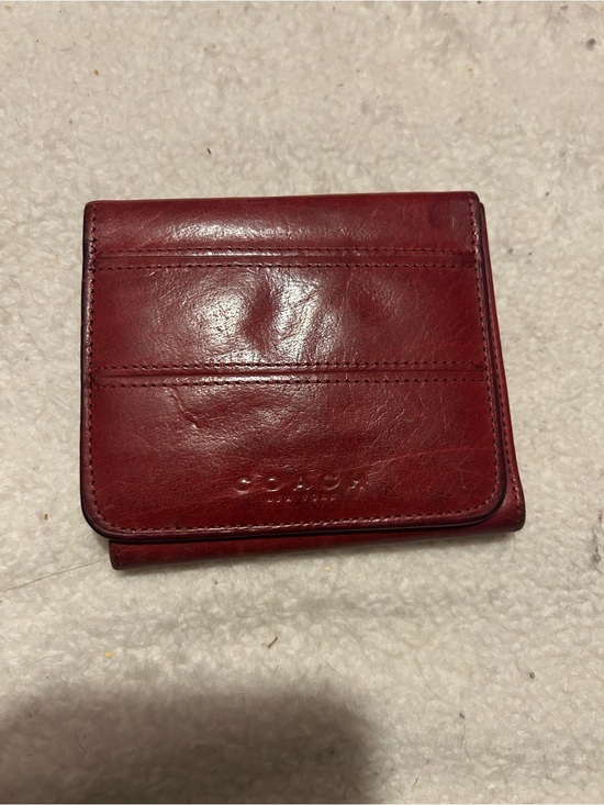 Coach Other - Coach Red Leather Compact Bifold Wallet